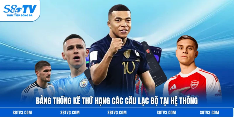 Bảng thống kê thứ hạng các câu lạc bộ tại hệ thống