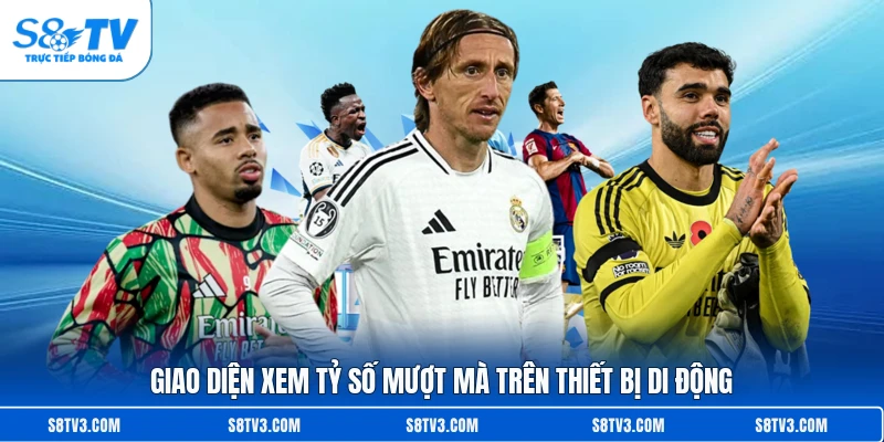 Giao diện xem tỷ số mượt mà trên thiết bị di động